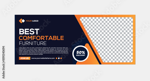 Best Comfortable Furniture Advertising Banner Template with Discount Offer