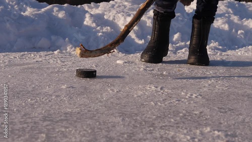 Wallpaper Mural Little Boy Playing Hockey.  Torontodigital.ca