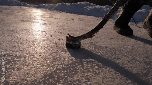 Wallpaper Mural Little Boy Playing Hockey.  Torontodigital.ca