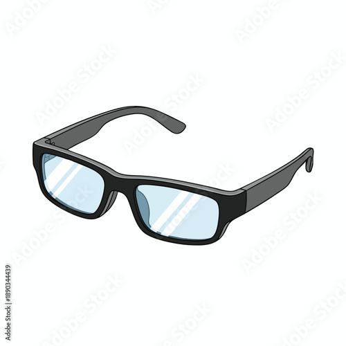 Black Glasses with Blue Lenses