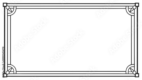 Antique black frame with clipping path isolated on white background featuring a blank vector design with striped pattern texture and elegant line art borders for decorative web wallpaper