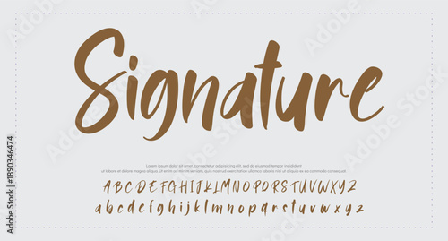 letter design with signature font style 
