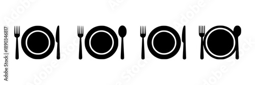 Four flat icons side by side on a white background: a house, a gear, a magnifying glass, and a chat bubble.