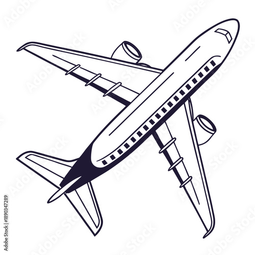 Illustrated commercial airplane