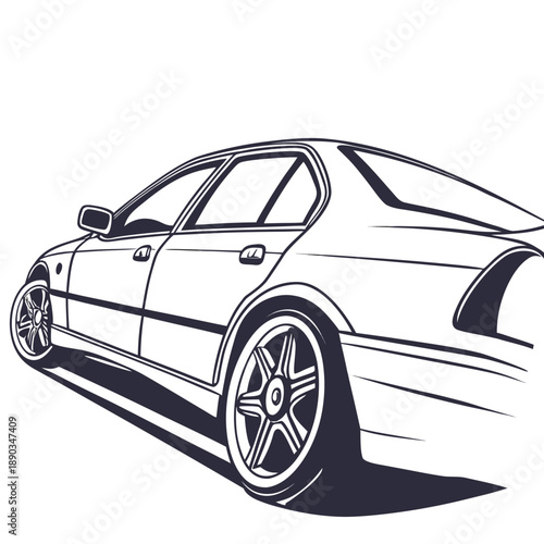 Sleek sedan in motion