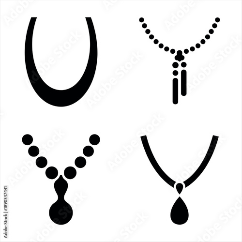 Collection of necklace designs Vector