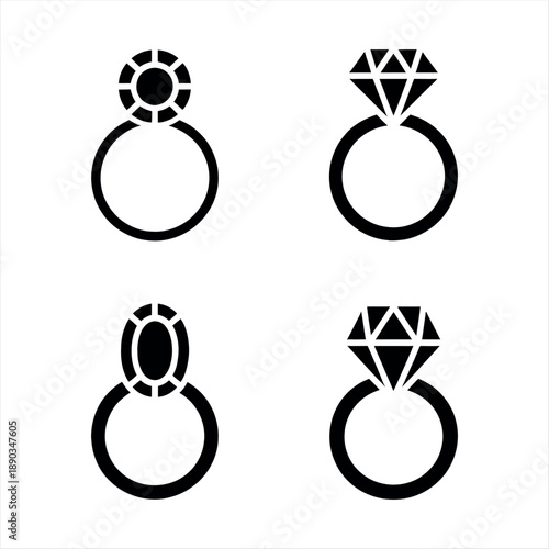Collection of diamond rings Vector
