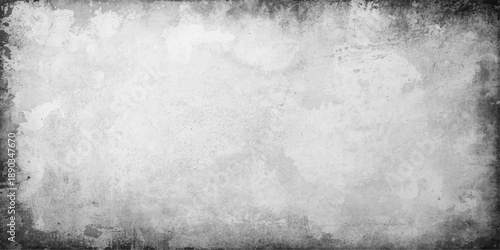 Old aged grey stone wall texture with a dark grunge paper background and a rough dirty metal frame design on a vintage black cement surface