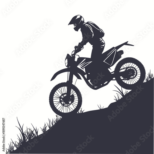 Motocross rider on hill