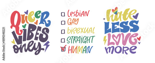 Happy Pride month - cute hand drawn doodle lettering print. 100% vector image. Funny hand drawn lettering about love. Pride month, trans love.