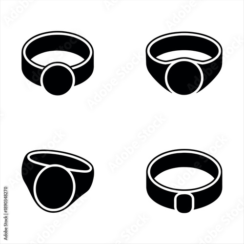 Four unique ring designs Vector
