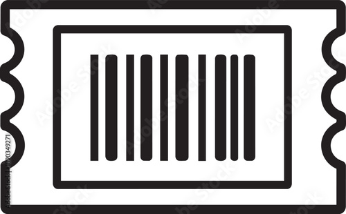 Barcode ticket icon design for scanning entry passes and automated admission systems