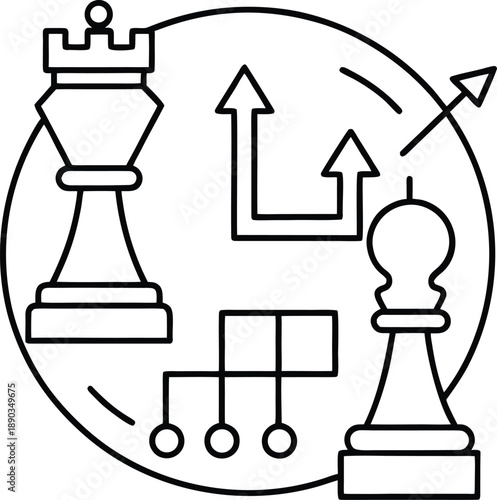 A black chess pawn silhouette design set on a chessboard vector illustration serves as a business symbol and cartoon icon sign for energy