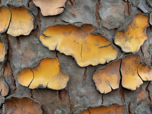 Detailed natural patterns on tree bark, showcasing its texture
