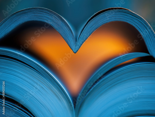 Love for Reading Expressed Through Heart-Shaped Book Pages