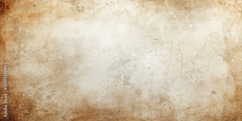 Vintage aged parchment background with a grungy antique paper texture featuring a stained brown sepia design for a blank retro ancient page wallpaper
