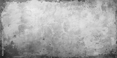 Dark aged concrete wall with a dirty gray stone texture and a rough vintage metal pattern creates an old abstract grunge background