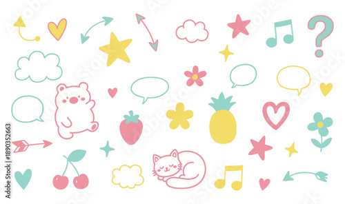 Hand drawn cute scribble shape doodle icon collection tiny decoration doddle set,little pen style scribbles,pen mark,design element for paper,minimalist line design