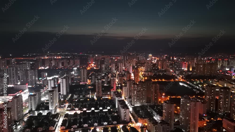 custom made wallpaper toronto digitalLaibin Guangxi Aerial Night City Lights - Urban Skyline Photography
