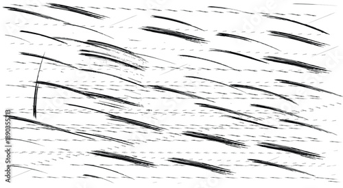 Black scribbles on a with abstract lines and shapes