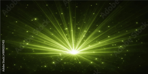 A glowing blue abstract star background features a bright laser light burst and shiny energy rays across a night sky space design for a festive disco backdrop illustration