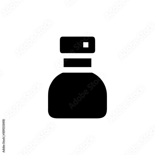 A 3d vector illustration of a black round usb flash drive icon button symbol for modern web technology and digital business communication design