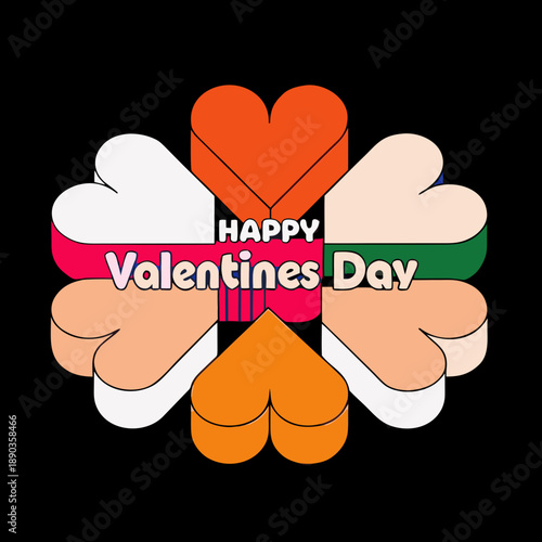Happy Valentine’s Day celebration, decorative vector illustration for couples