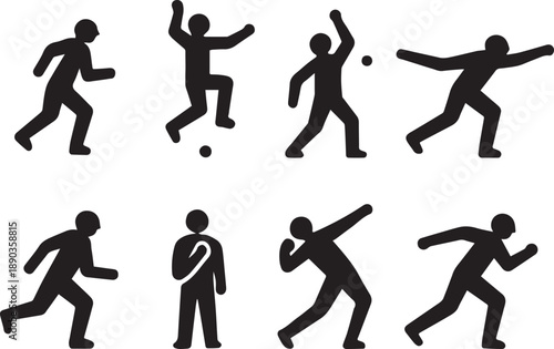 Complete Cricket Match Silhouette Collection