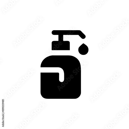 Vector illustration of a clean plastic water bottle, perfume bottle, and shower gel icon featuring a metal faucet with a liquid drop isolated on white for bathroom hygiene