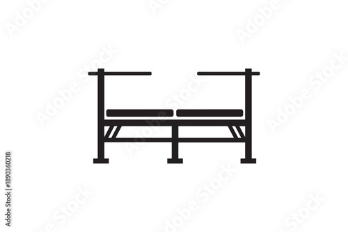 Two individual bench seats side by side for public seating or waiting areas simple design