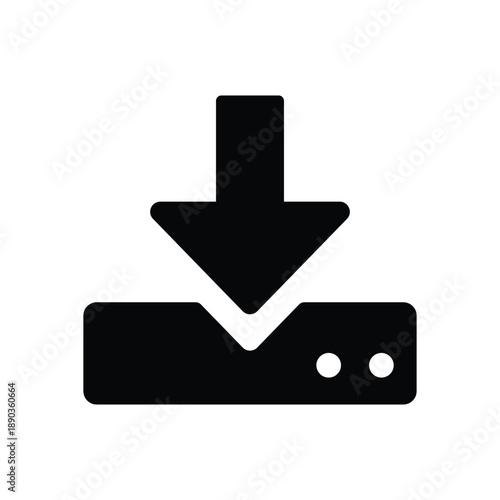 Download to Cloud Storage Icon — Data Save, Backup and Drive Upload Symbol Vector