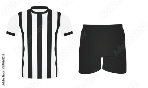 Soccer black and white jersey. vector illustration