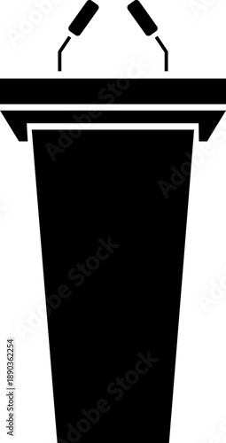 Microphone Audio Equipment Black Flat Style Vector Icon Sound Recording Symbol and Music Podcast Outline Graphic Group Featuring Mic, Headset and Earphone