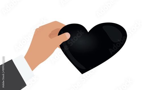 Hand hold heart. vector illustration