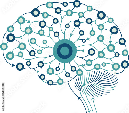 Abstract Brain Network Illustration for Technology, Innovation, and Neural Research Concepts