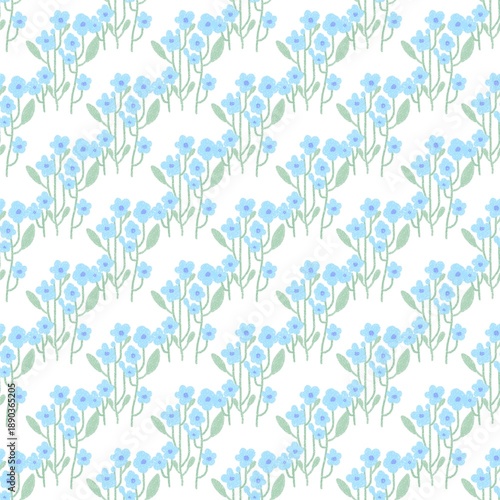 Cute minimalist hand drawn floral seamless pattern with pink flowers on white background