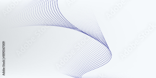 Wave line of flowing particles abstract vector background, smooth curvy shape dots fluid array. wallpaer neutral good