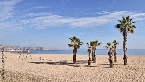 Sunny day over Alicante Beach.
