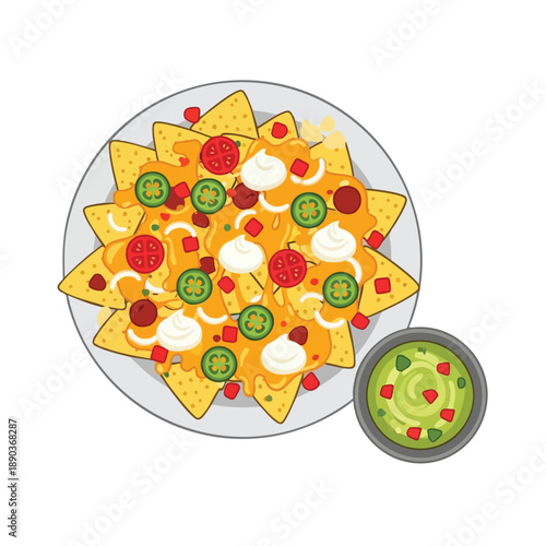 Delicious Nachos with Guacamole Dip