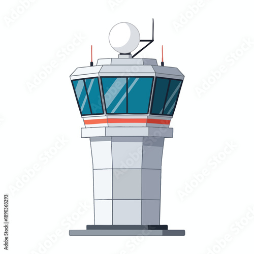 Airport Control Tower Illustration