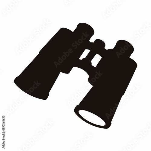 Silhouette of binoculars, symbolizing observation, exploration, and searching for something specific