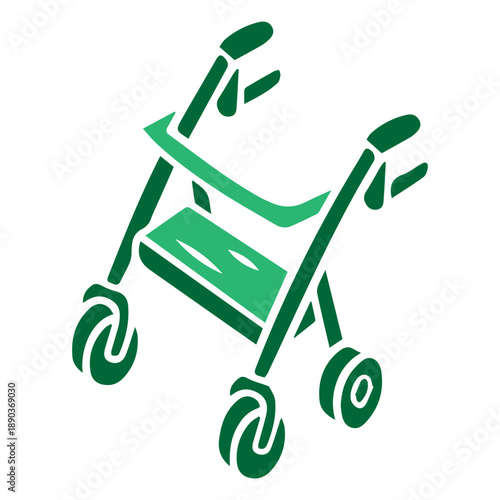 Mobility aid walker icon
