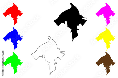 Bataysk city (Russia, Russian Federation) map vector illustration, scribble sketch Bataysk map