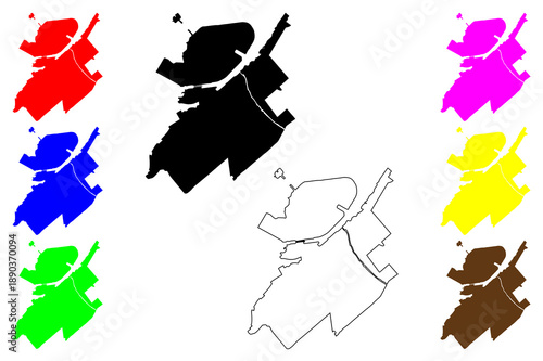 Balakovo city (Russia, Russian Federation) map vector illustration, scribble sketch Balakovo map