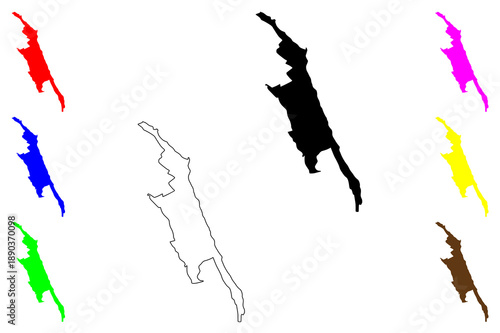 Derbent city (Russia, Russian Federation) map vector illustration, scribble sketch Darband or Derbend map