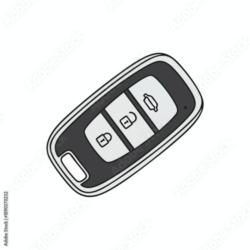 Car Key Fob with Lock and Unlock Buttons