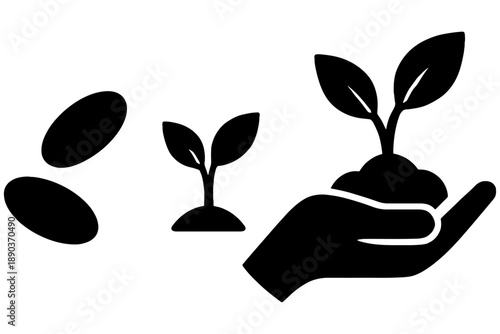 hand holding plants,
Plant Outline Icons – Simple Vector Design