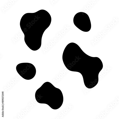 Abstract Black and White Cow Spots Pattern for Textile or Background Designs