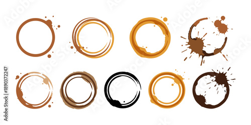 Coffee stains rings and beverage cup marks collection