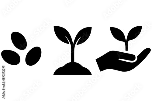 hand holding plant,
Botanical Icons – Simple Vector Pack